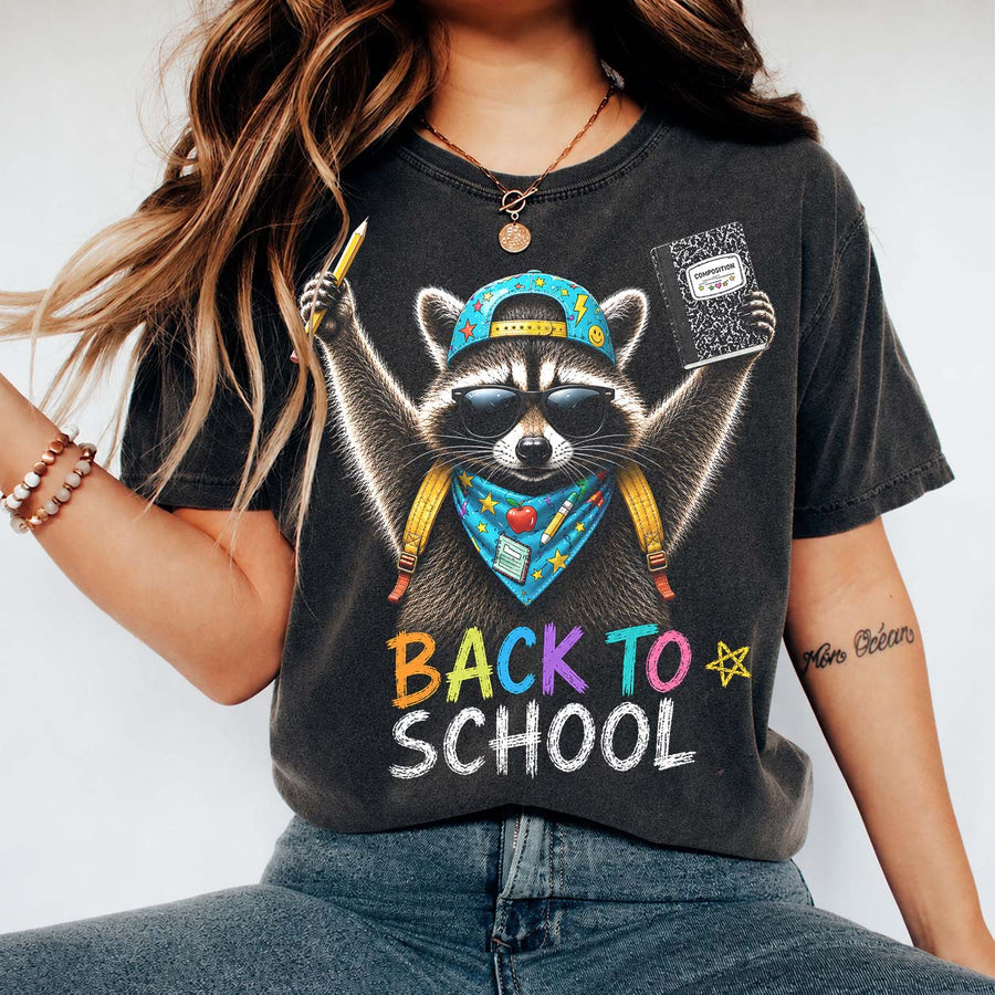 Back to School Raccoon Tshirt/Sweatshirt Preorder