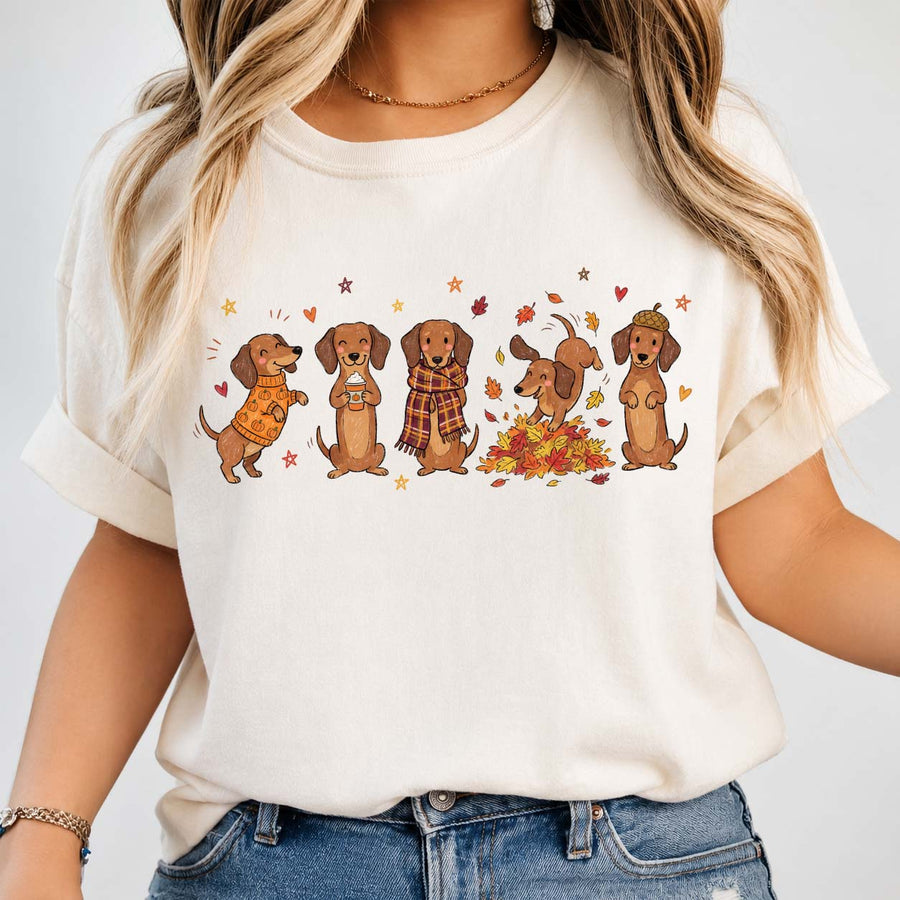 Fall Daschund Tshirt/Sweatshirt Preorder