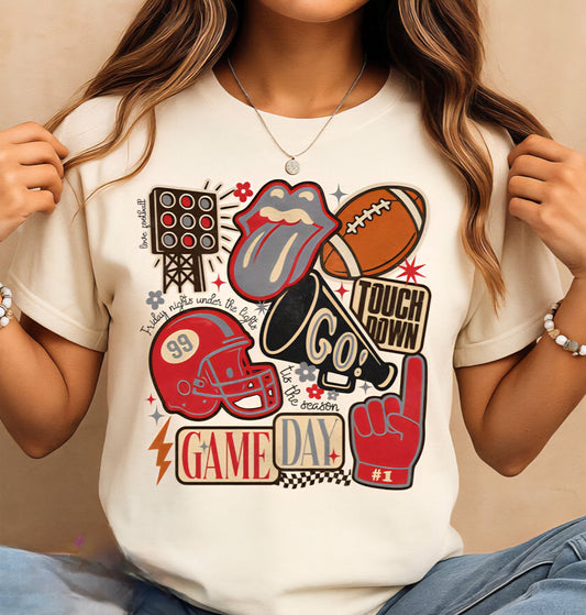 Red & Gray Football Collage Tshirt/Sweatshirt