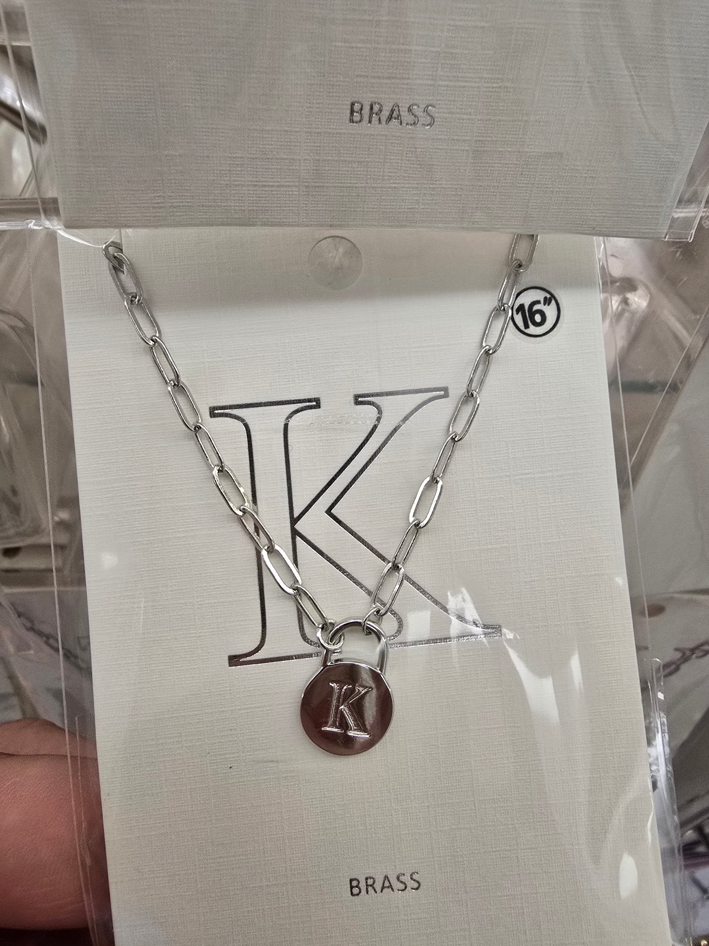 Paperclip Lock Initial Necklace
