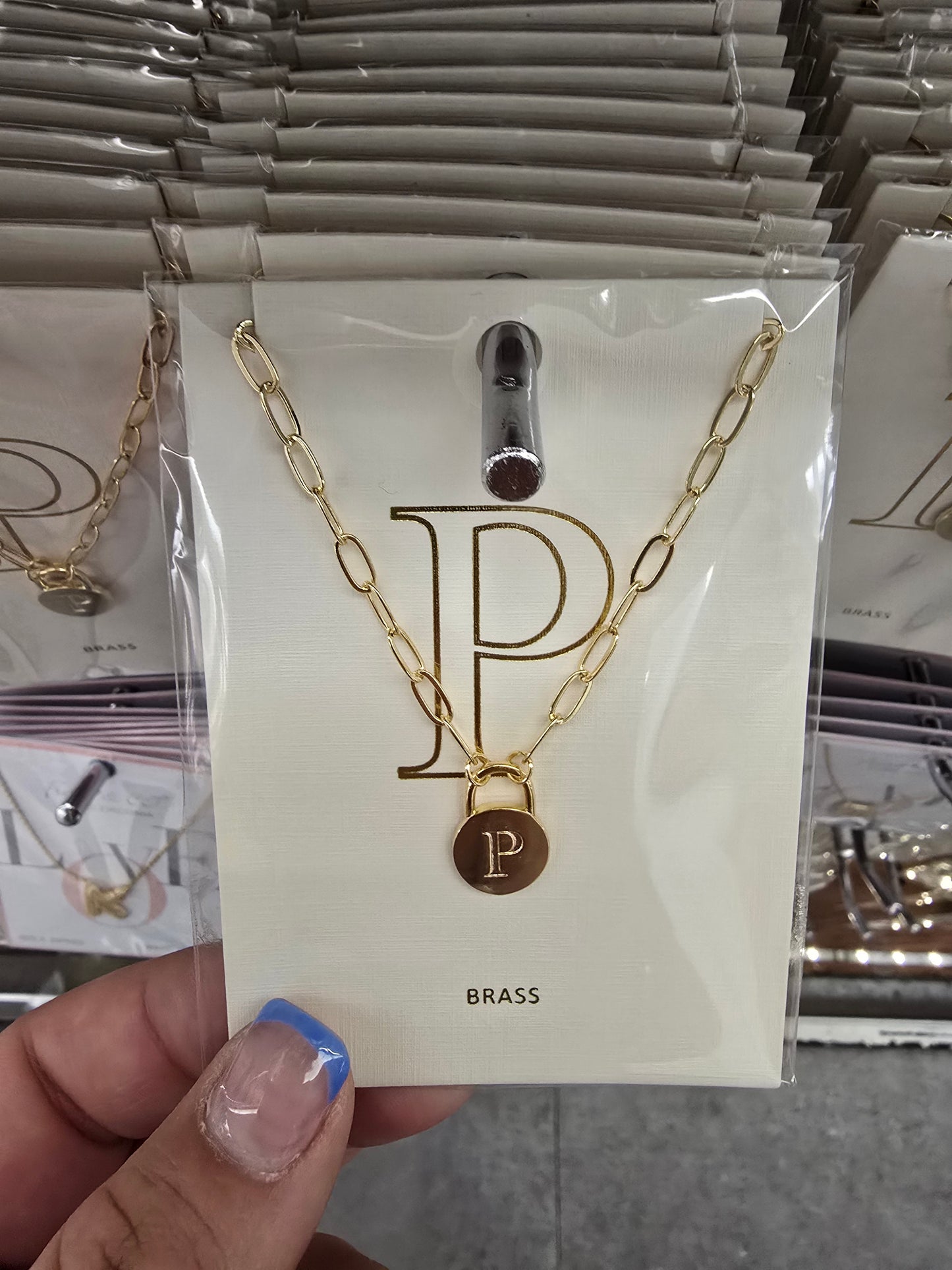 Paperclip Lock Initial Necklace