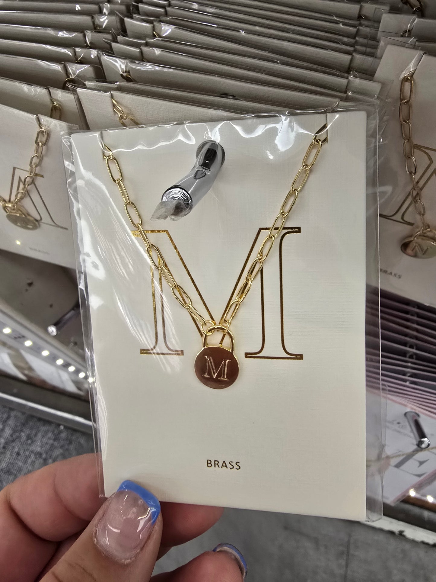 Paperclip Lock Initial Necklace