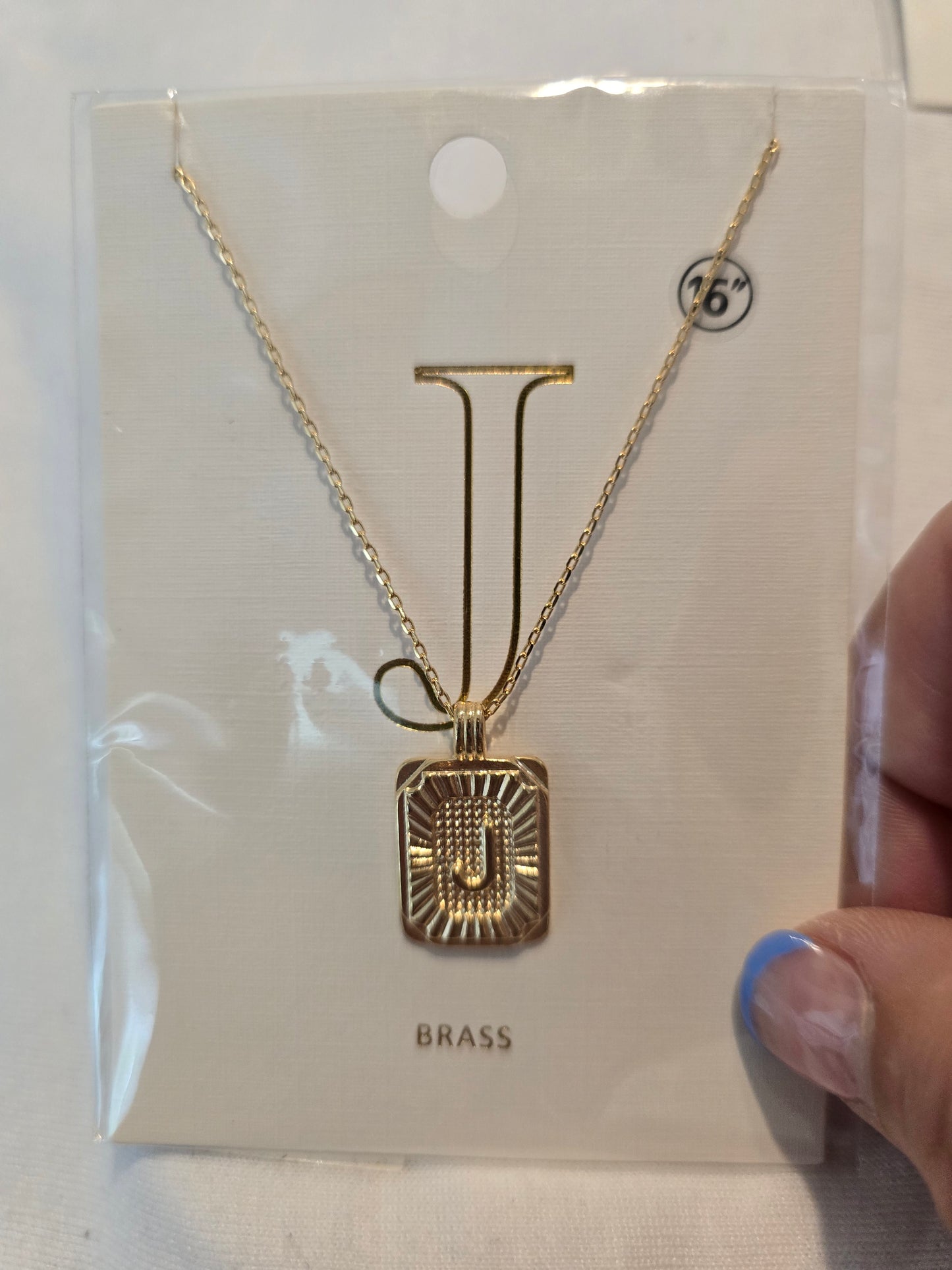 Solid Square Initial Necklace