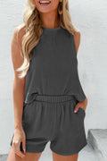 Charcoal Ribbed Short Set