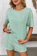 Green Stripe Short Set