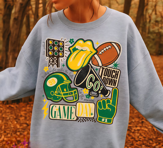 Green & Gold Football Collage Tshirt/Sweatshirt