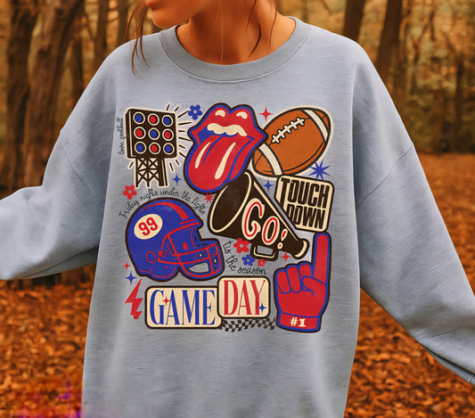 Blue & Red Football Collage Tshirt/Sweatshirt