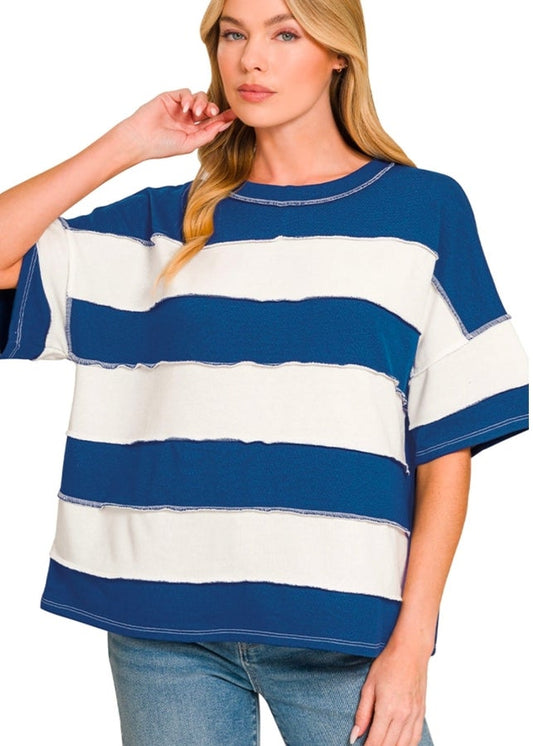 Navy & White Top