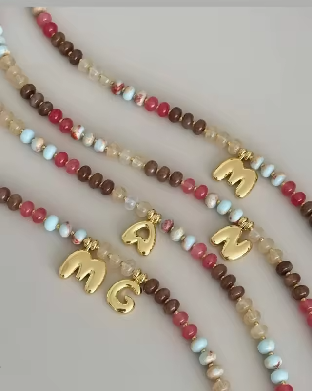 Fall Beads Initial Necklace Preorder