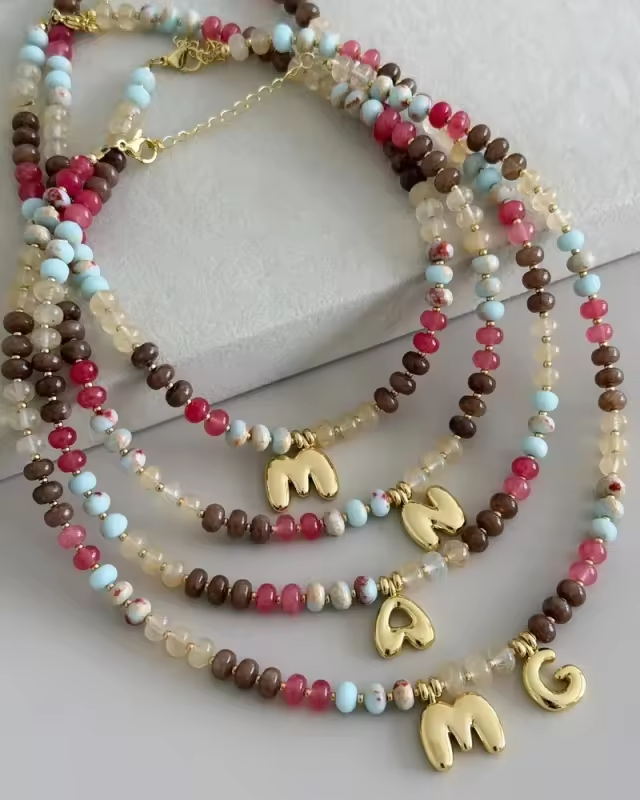 Fall Beads Initial Necklace Preorder