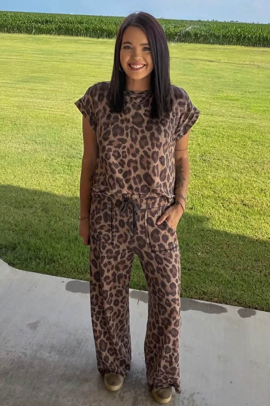 Leopard Ribbed Set
