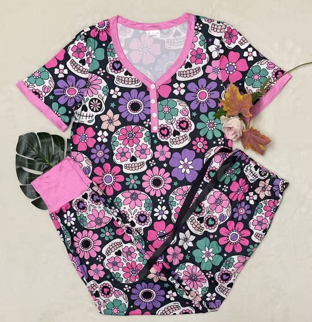 Skull Floral Shirley Jogger PJ Preorder