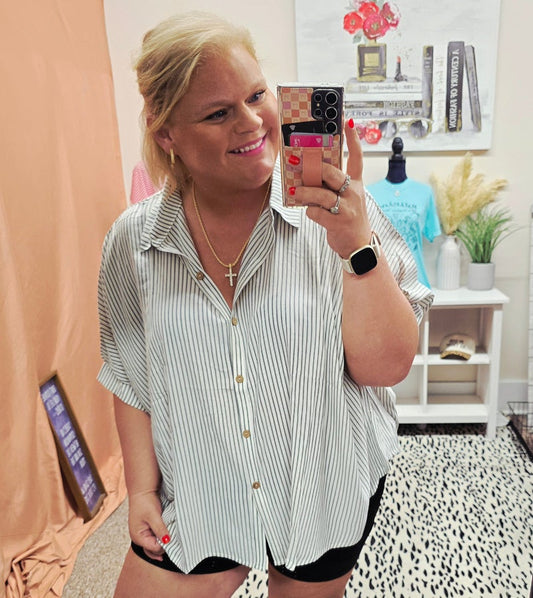 Oversized Striped Blouse