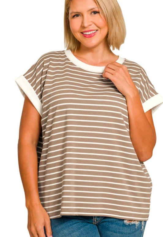 Mocha Stripe Top