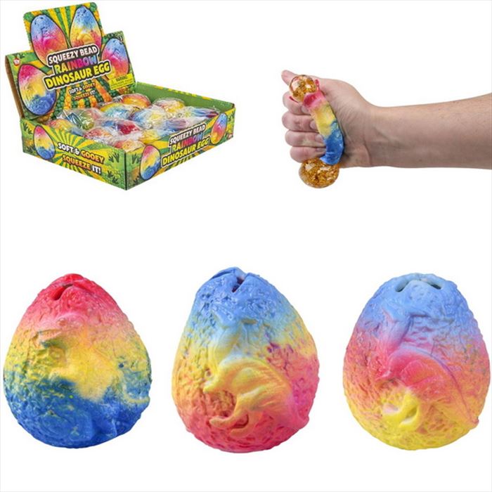 Squeezy Bead Rainbow Dino Egg