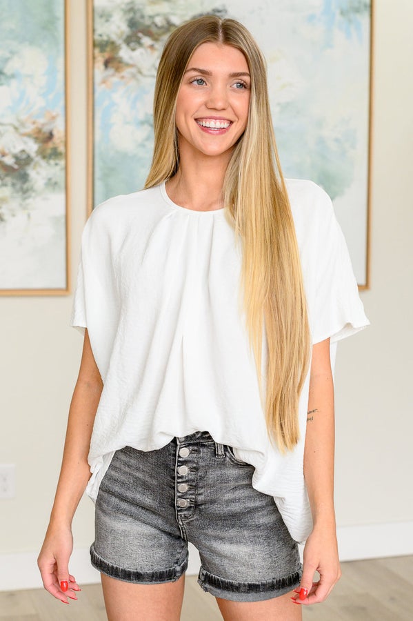 White Pleated Blouse