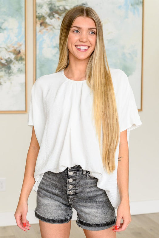 White Pleated Blouse