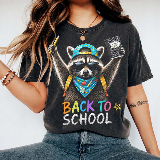 Back to School Raccoon Tshirt/Sweatshirt Preorder