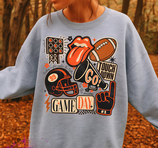 Orange & Black Football Collage Tshirt/Sweatshirt