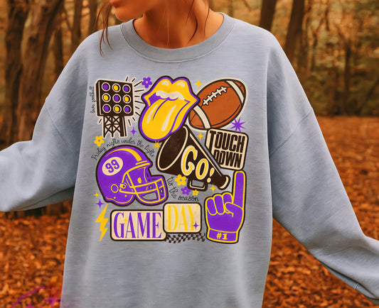 Purple & Gold Football Collage Tshirt/Sweatshirt